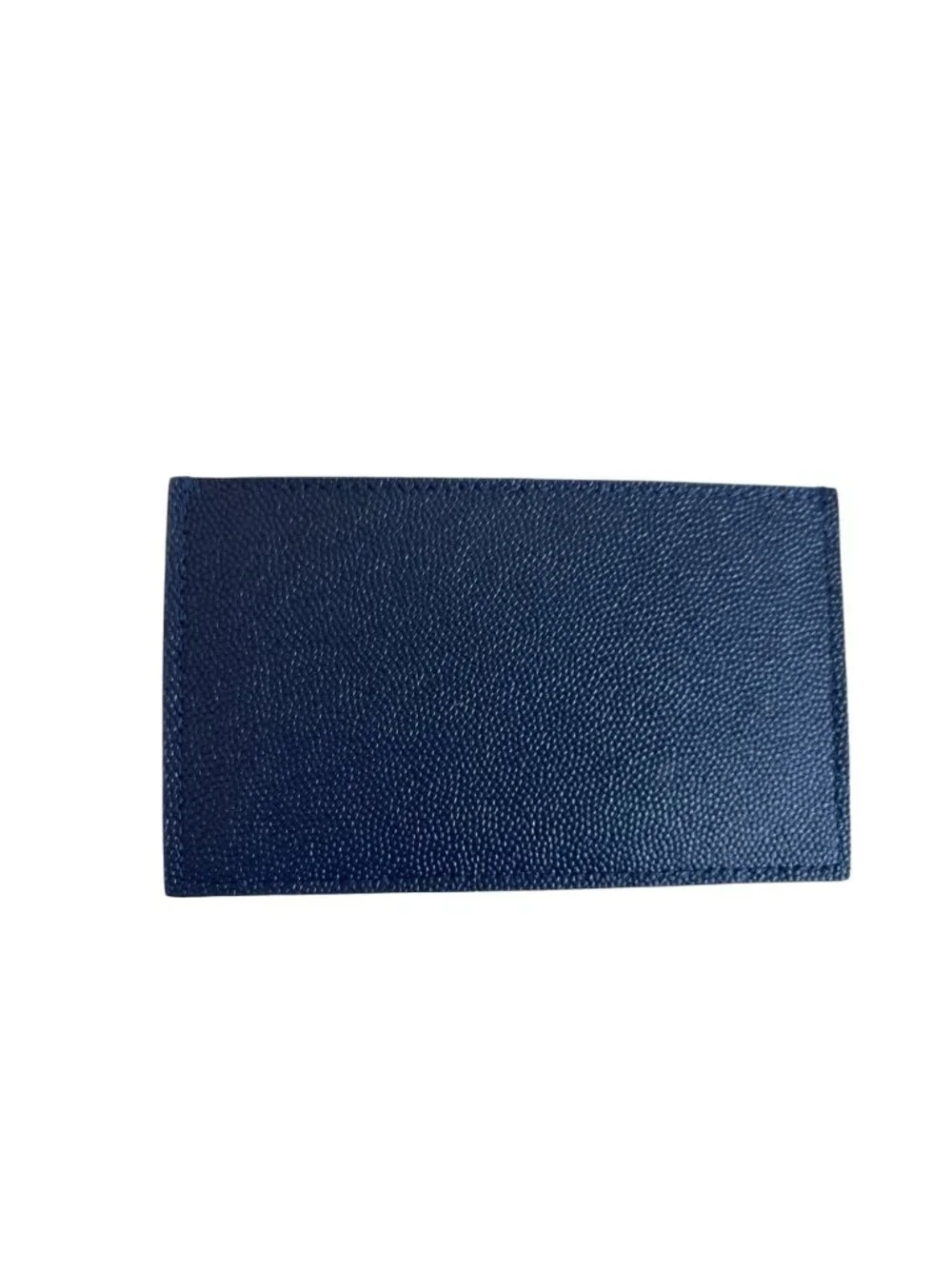 Saint Laurent Navy Leather Card Case With Gold Logo - Picture 2 of 3
